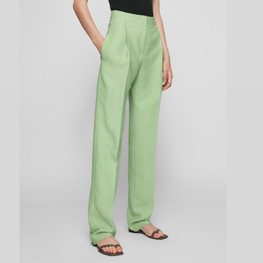 BOSS EXTRA-LONG REGULAR-FIT PANTS WITH HIGH-RISE WAISTBAND
